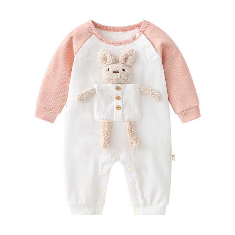 Baby 3D Cartoon Animal Patchwork Design Color Matching Long-Sleeved Rompers by MyKids-USA™