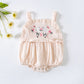 Baby Girl Floral Embroidered Pattern Lace Design Solid Color Sleeveless Onesies In Summer by MyKids-USA™