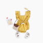 Baby Girl Square Collar Lace Design Denim Fabric Sleeveless Backless Onesies With Bow Decoration by MyKids-USA™