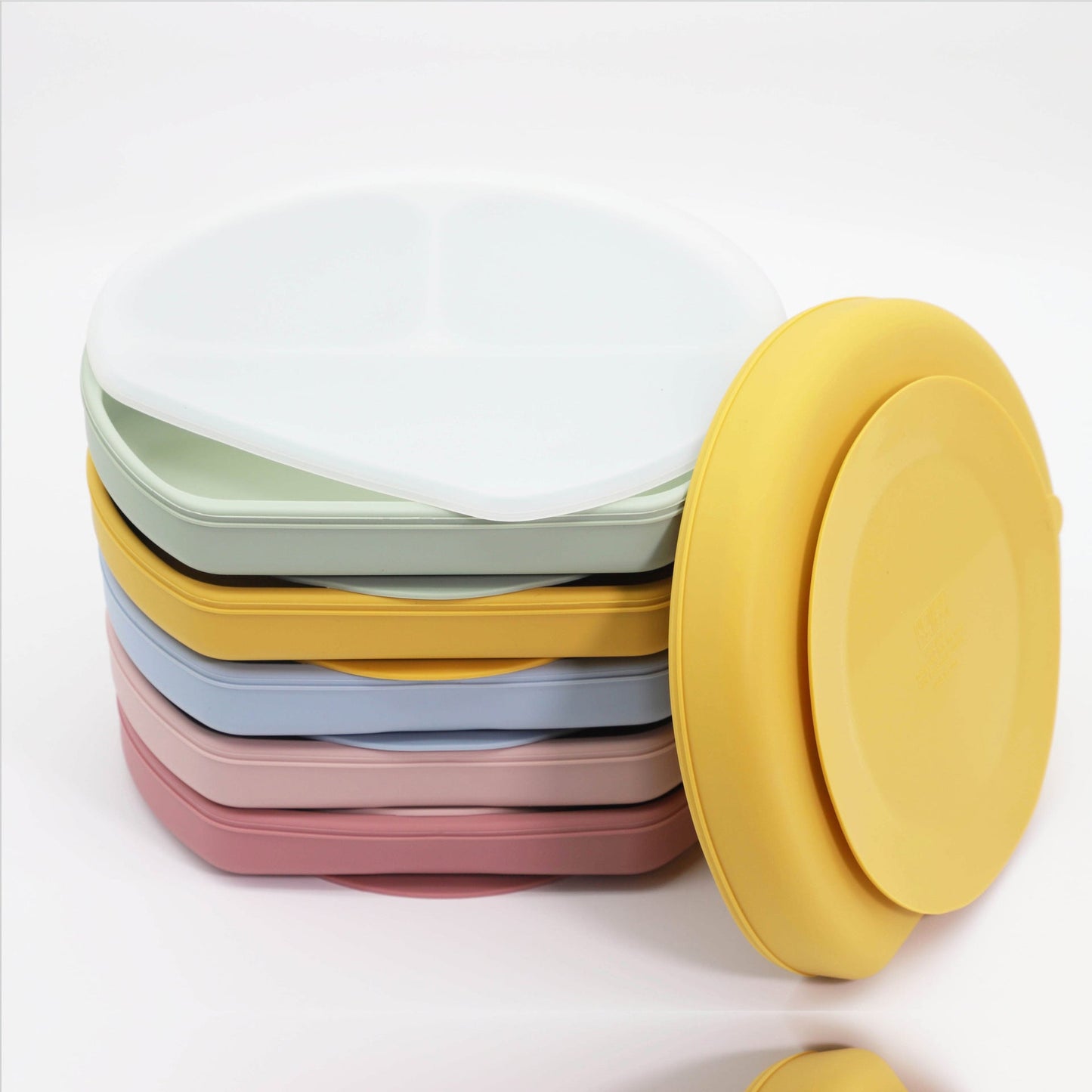 Baby Silicone Compartment Plate With Wooden Spoon by MyKids-USA™