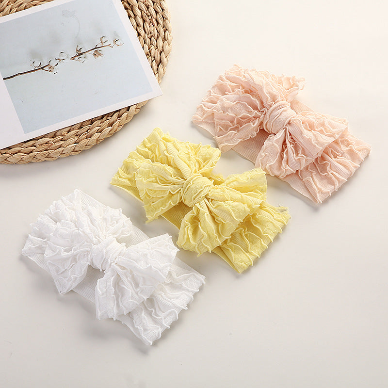 Baby Solid Color Elastic Handmade Big Bow Headband by MyKids-USA™