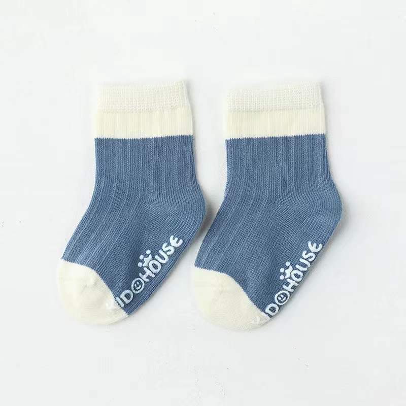 Baby Two Colors Contrast Boneless Bottom Dispensing Socks 1 Lot = 5 Pairs by MyKids-USA™