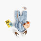 Baby Girl Square Collar Lace Design Denim Fabric Sleeveless Backless Onesies With Bow Decoration by MyKids-USA™