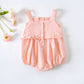Baby Girl Floral Embroidered Pattern Lace Design Solid Color Sleeveless Onesies In Summer by MyKids-USA™
