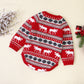 Baby Christmas Deer Pattern Shoulder Button Design Long Sleeved Onesies by MyKids-USA™