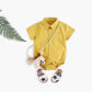 Baby Boy Solid Color Buttoned Shirt With Pockets Short Sleeve Onesies Online In Summer by MyKids-USA™