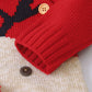 Baby Cartton Pattern Contrast Design Side Button Christmas Knitted Romper by MyKids-USA™