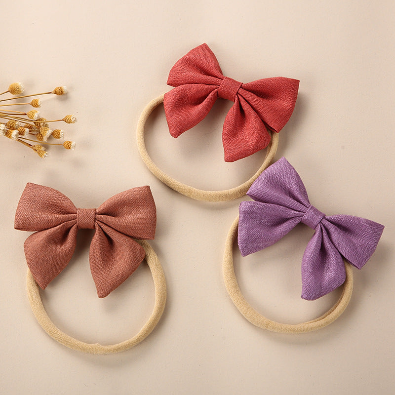 Baby Solid Color 3D Bow Handmade Elastic Headband by MyKids-USA™