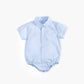 Baby Boy Solid Color Buttoned Shirt With Pockets Short Sleeve Onesies Online In Summer by MyKids-USA™