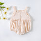 Baby Girl Floral Embroidered Pattern Lace Design Solid Color Sleeveless Onesies In Summer by MyKids-USA™