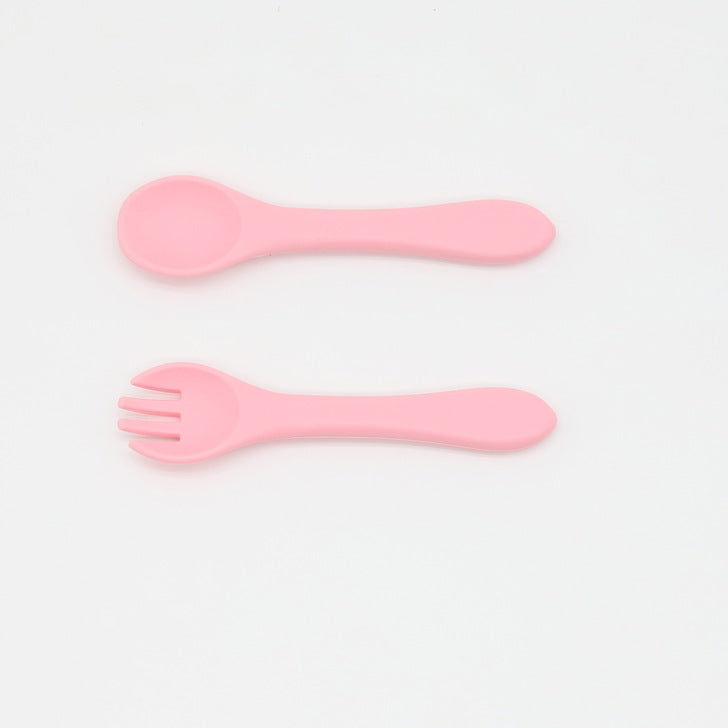 Baby Food Grade Complementary Food Training Silicone Spoon Fork Sets by MyKids-USA™