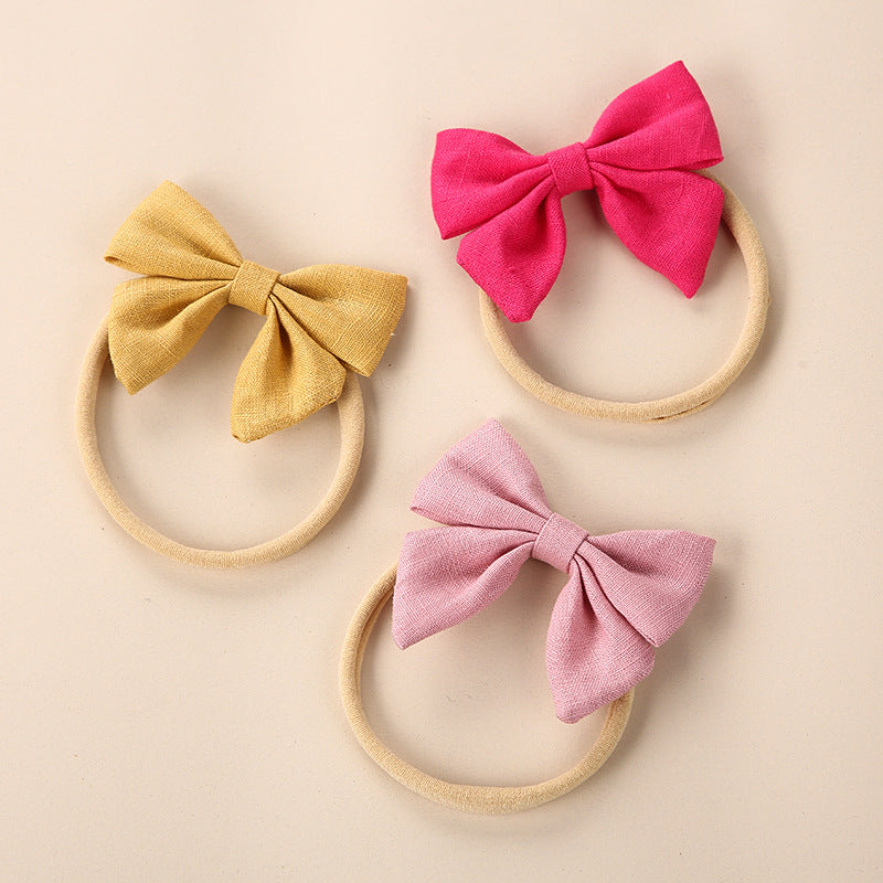 Baby Solid Color 3D Bow Handmade Elastic Headband by MyKids-USA™