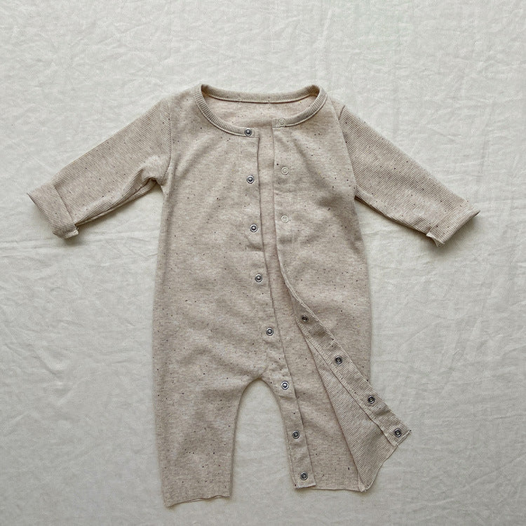 Baby Solid Color Pit Strip Fabric Long Sleeve Onesie Or Jumpsuit (Without Hat) by MyKids-USA™