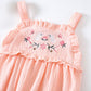 Baby Girl Floral Embroidered Pattern Lace Design Solid Color Sleeveless Onesies In Summer by MyKids-USA™