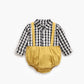 Baby Boy 1pcs Plaid Pattern False 1 Pieces Design Lapel Bodysuit Onesies by MyKids-USA™