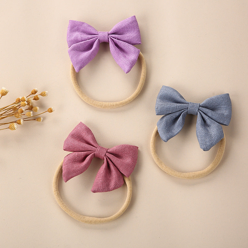 Baby Solid Color 3D Bow Handmade Elastic Headband by MyKids-USA™