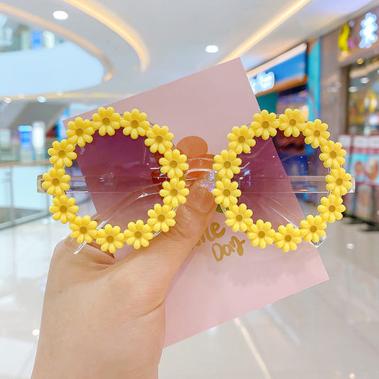 Girls Lovely Sunflower Round Frame Sunglasses by MyKids-USA™