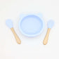Baby Bear Shape Food Training Silicone Bowl With Spoon Tableware by MyKids-USA™