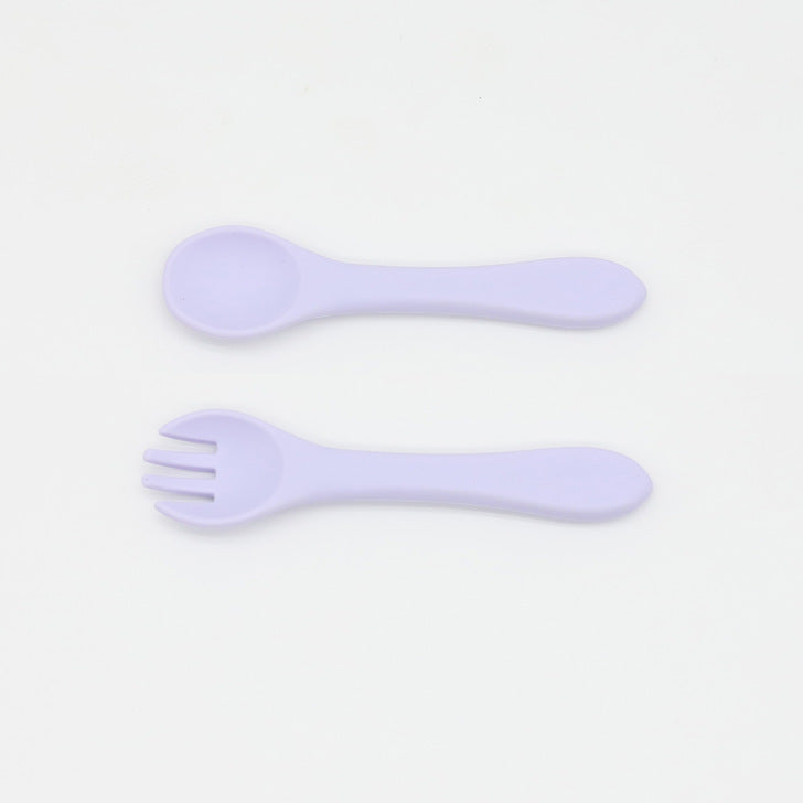 Baby Food Grade Complementary Food Training Silicone Spoon Fork Sets by MyKids-USA™