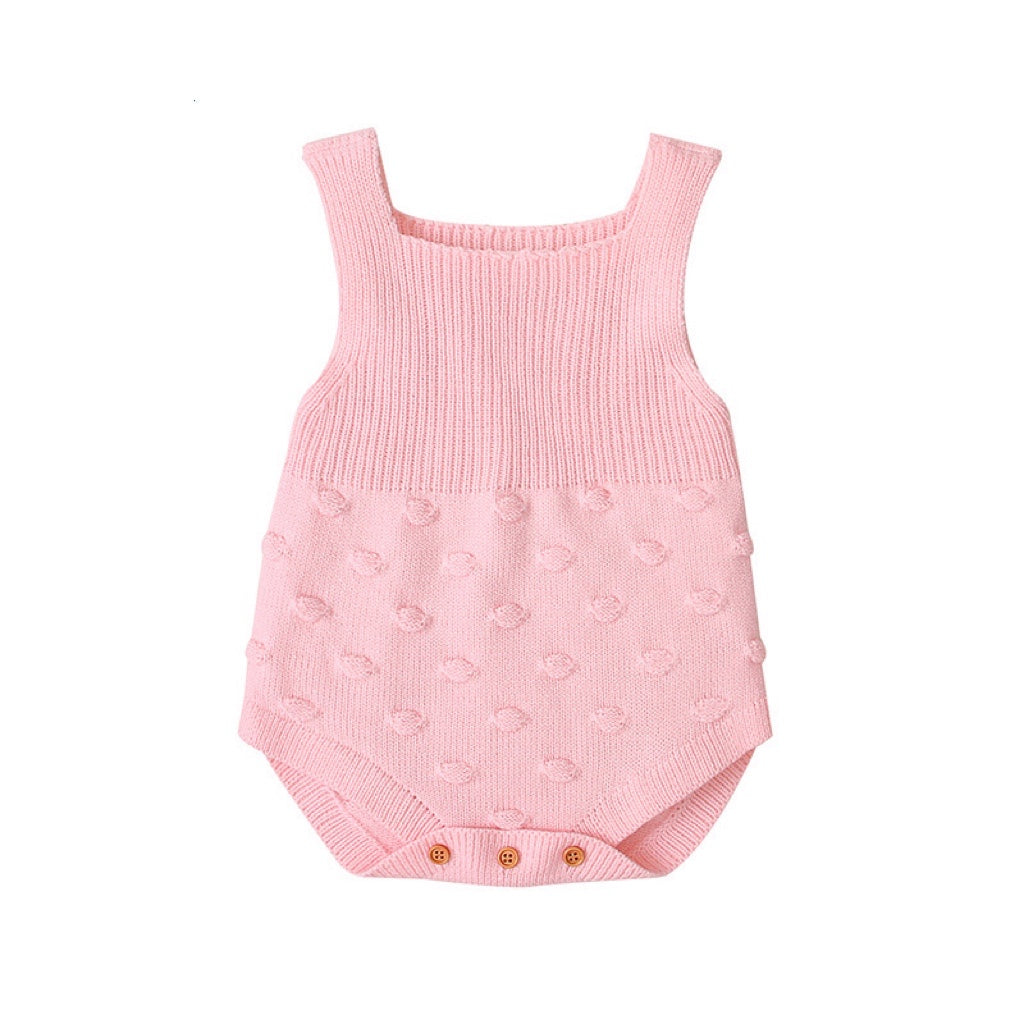 Baby Girl 1pcs Round Point Patched Design Sleeveless Knitted Onesies Bodysuit by MyKids-USA™