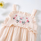 Baby Girl Floral Embroidered Pattern Lace Design Solid Color Sleeveless Onesies In Summer by MyKids-USA™