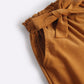 Baby Girl Solid Color Bow Tie Design Corduroy Nine Point Wide Leg Pants by MyKids-USA™