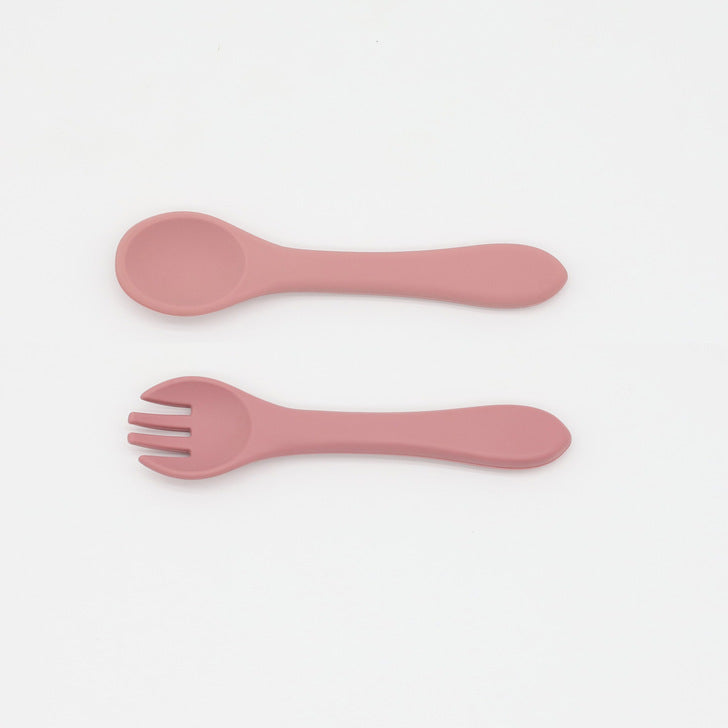 Baby Food Grade Complementary Food Training Silicone Spoon Fork Sets by MyKids-USA™