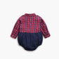 Baby Boy 1pcs Plaid Pattern False 1 Pieces Design Lapel Bodysuit Onesies by MyKids-USA™