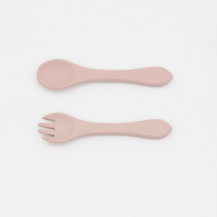 Baby Food Grade Complementary Food Training Silicone Spoon Fork Sets by MyKids-USA™