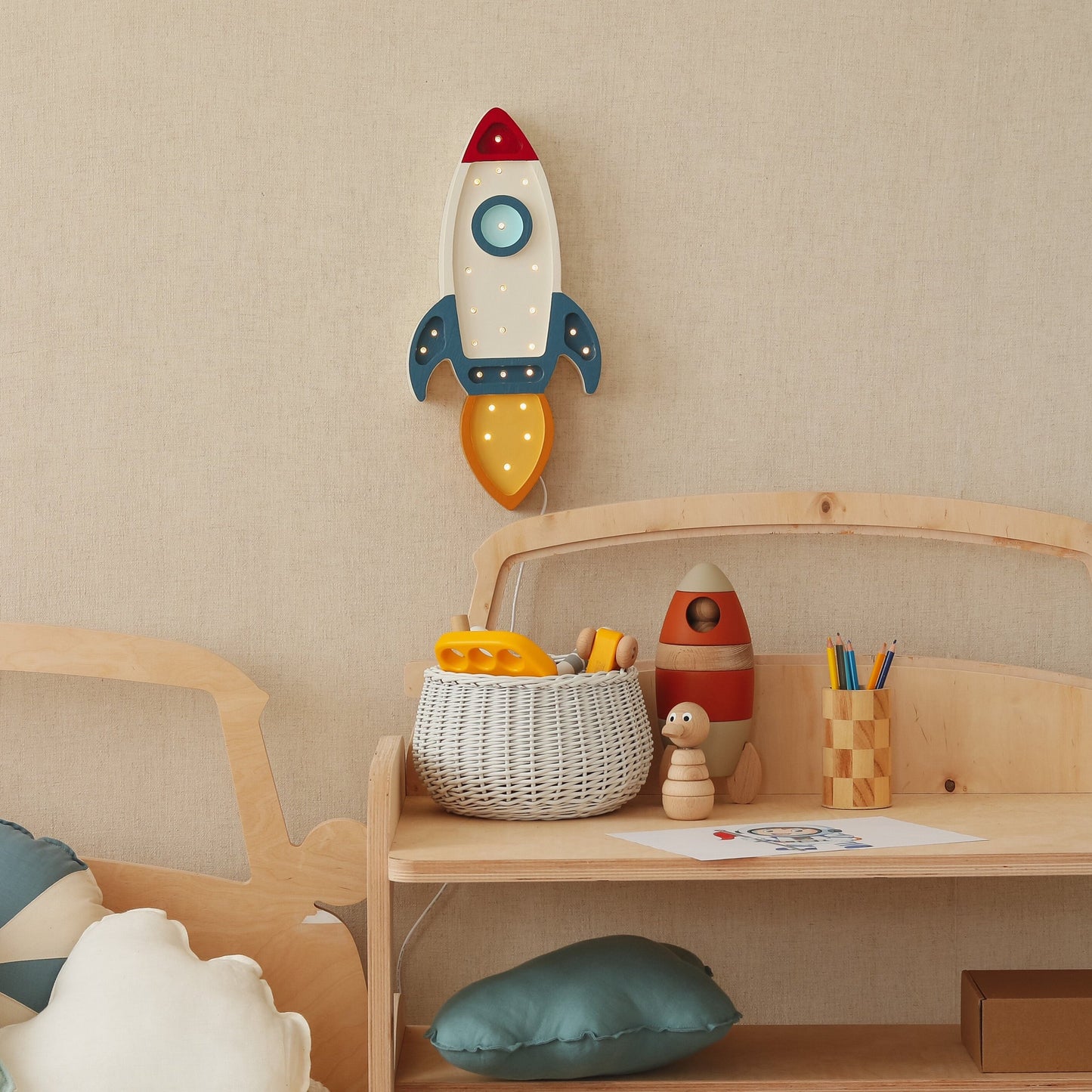 Little Lights Rocket Ship Lamp by Little Lights US