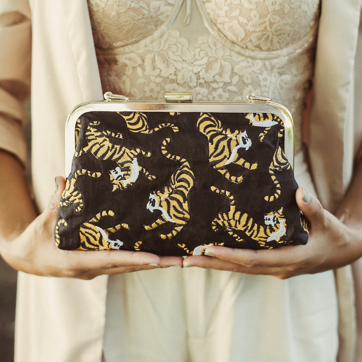 Sumatran Tiger Clutch in Black by BrunnaCo