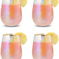 Lustered Iridescent Stemless Wine Glasses 15oz (Set of 4) - by The Wine Savant
