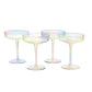 Iridescent Ribbed Champagne Colored Cocktail Glasses - by The Wine Savant