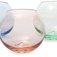 Rainbow Colored Stemless Wine Glasses (Set of 6)- by The Wine Savant