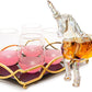 Iridescent Unicorn Decanter Set w/ 4 Pink Sparkle Glasses - by The Wine Savant