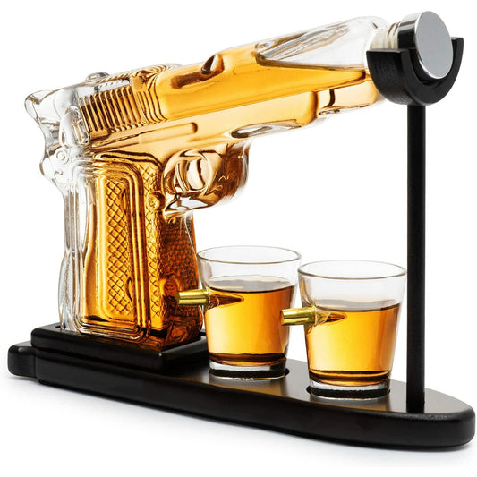 Clear Pistol Decanter Set - by The Wine Savant by