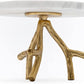 Marble Footed Pedestal Cake Stand with an Accented Gold Design by Gute by Gute Decor