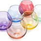 Rainbow Colored Stemless Wine Glasses (Set of 6)- by The Wine Savant