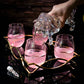 Iridescent Unicorn Decanter Set w/ 4 Pink Sparkle Glasses - by The Wine Savant