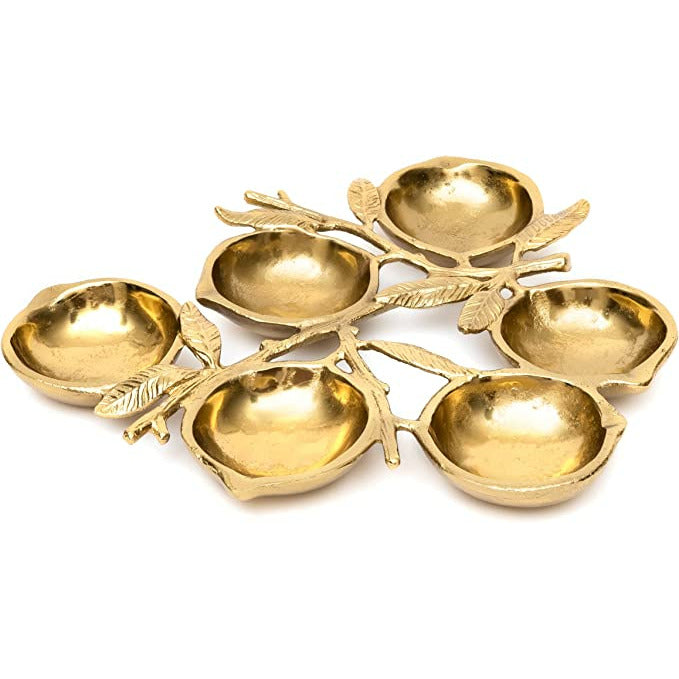 Cluster Decorative Bowls, Bright Gold Lemons, Brass - Decoration, Snack Tray Bowl, Chip and Dip by Gute by Gute Decor