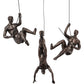 Resin Made Climbing Men Man Wall Art Home Decor Sculpture by Gute (Set of 3) - Perfect Home Decor Gift, Climbing Man Wall Sculpture Unique Hand-finished Statue Figurine Office Art Decor Set - Copper by Gute Decor