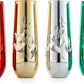 Etched Multicolor Christmas Champagne Flutes (Set of 4) - by The Wine Savant