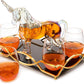 Iridescent Unicorn Decanter Set w/ 4 Pink Sparkle Glasses - by The Wine Savant