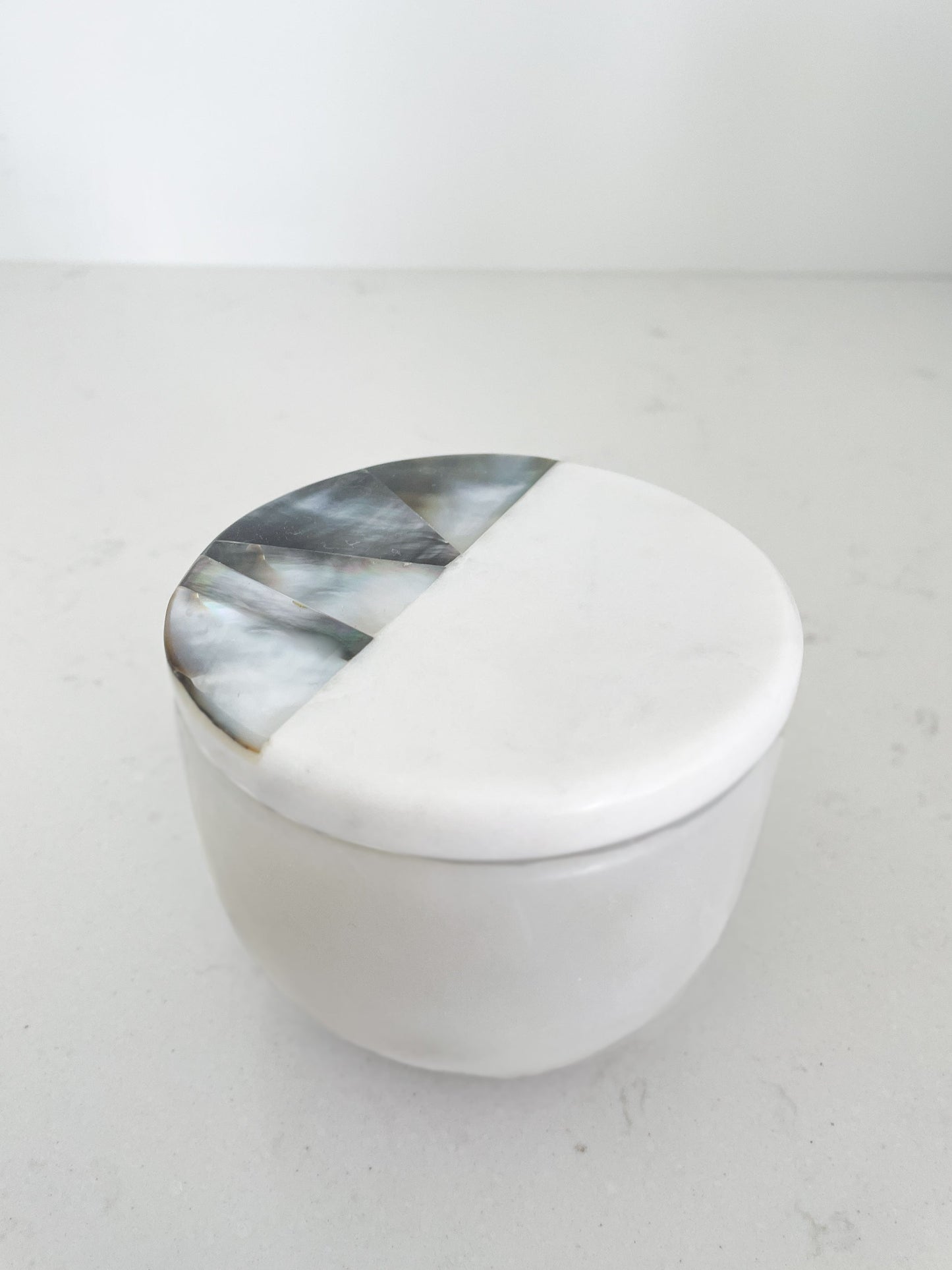 Grey Mother of Pearl Lavender Candle by Anaya