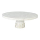 White Marble Cake Stand with Mother of Pearl Inlay by Anaya