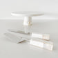 White Marble Cake Stand with Mother of Pearl Inlay by Anaya
