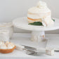 White Marble Cake Stand with Mother of Pearl Inlay by Anaya