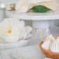 White Marble Cake Stand with Mother of Pearl Inlay by Anaya