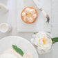 White Marble Cake Stand with Mother of Pearl Inlay by Anaya