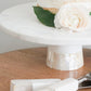 White Marble Cake Stand with Mother of Pearl Inlay by Anaya